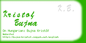 kristof bujna business card