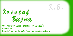 kristof bujna business card
